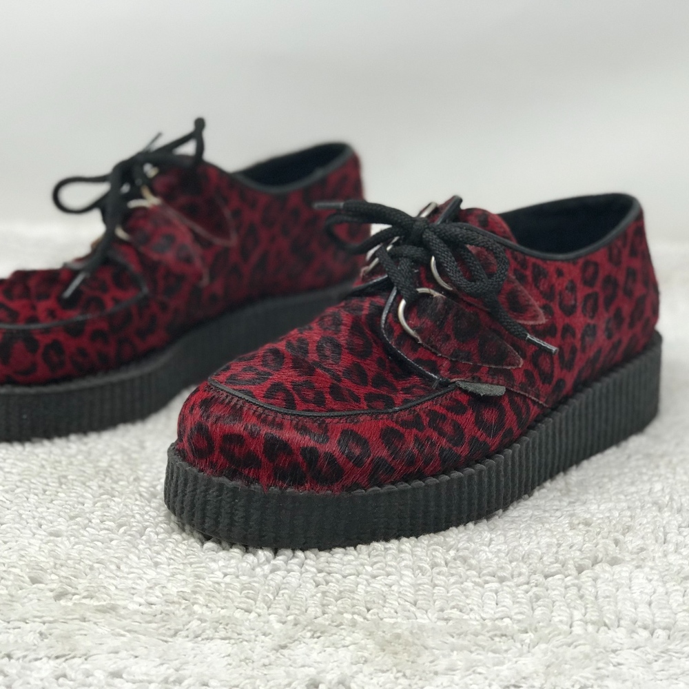 Underground Originals Red black fur creepers Sz 7 - Picture 1 of 8